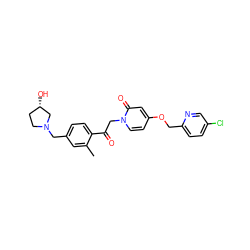 Cc1cc(CN2CC[C@H](O)C2)ccc1C(=O)Cn1ccc(OCc2ccc(Cl)cn2)cc1=O ZINC000169711396