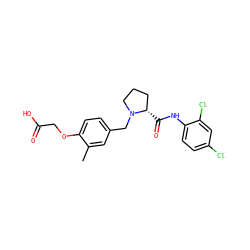 Cc1cc(CN2CCC[C@@H]2C(=O)Nc2ccc(Cl)cc2Cl)ccc1OCC(=O)O ZINC000066251369