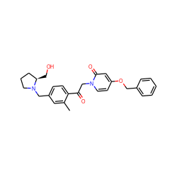 Cc1cc(CN2CCC[C@H]2CO)ccc1C(=O)Cn1ccc(OCc2ccccc2)cc1=O ZINC000169711386