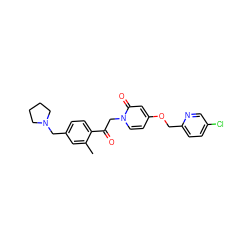 Cc1cc(CN2CCCC2)ccc1C(=O)Cn1ccc(OCc2ccc(Cl)cn2)cc1=O ZINC000169711401