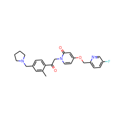 Cc1cc(CN2CCCC2)ccc1C(=O)Cn1ccc(OCc2ccc(F)cn2)cc1=O ZINC000169711357