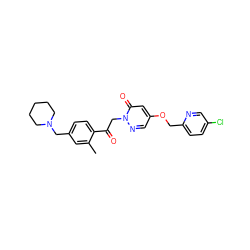 Cc1cc(CN2CCCCC2)ccc1C(=O)Cn1ncc(OCc2ccc(Cl)cn2)cc1=O ZINC000169711456