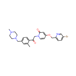 Cc1cc(CN2CCN(C)CC2)ccc1C(=O)Cn1ccc(OCc2ccc(Br)cn2)cc1=O ZINC000169711422