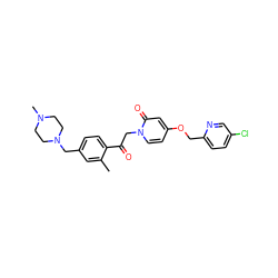 Cc1cc(CN2CCN(C)CC2)ccc1C(=O)Cn1ccc(OCc2ccc(Cl)cn2)cc1=O ZINC000169711398
