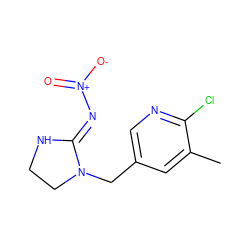 Cc1cc(CN2CCN/C2=N\[N+](=O)[O-])cnc1Cl ZINC000035837934