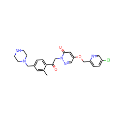 Cc1cc(CN2CCNCC2)ccc1C(=O)Cn1ncc(OCc2ccc(Cl)cn2)cc1=O ZINC000169711364