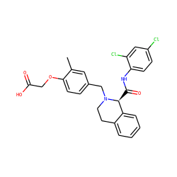 Cc1cc(CN2CCc3ccccc3[C@@H]2C(=O)Nc2ccc(Cl)cc2Cl)ccc1OCC(=O)O ZINC000066112493