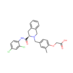 Cc1cc(CN2Cc3ccccc3C[C@@H]2C(=O)Nc2ccc(Cl)cc2Cl)ccc1OCC(=O)O ZINC000066100753