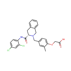 Cc1cc(CN2Cc3ccccc3C[C@H]2C(=O)Nc2ccc(Cl)cc2Cl)ccc1OCC(=O)O ZINC000066112736