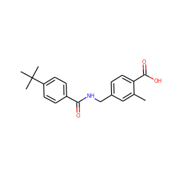 Cc1cc(CNC(=O)c2ccc(C(C)(C)C)cc2)ccc1C(=O)O ZINC001772602426