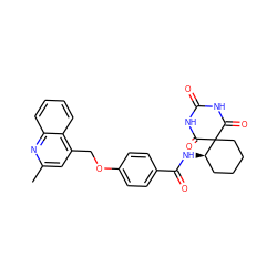 Cc1cc(COc2ccc(C(=O)N[C@@H]3CCCCC34C(=O)NC(=O)NC4=O)cc2)c2ccccc2n1 ZINC000028892681