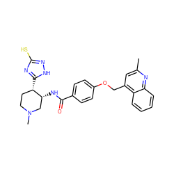 Cc1cc(COc2ccc(C(=O)N[C@@H]3CN(C)CC[C@@H]3c3nc(S)n[nH]3)cc2)c2ccccc2n1 ZINC000028903262