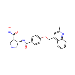 Cc1cc(COc2ccc(C(=O)N[C@@H]3CNC[C@@H]3C(=O)NO)cc2)c2ccccc2n1 ZINC000003817633