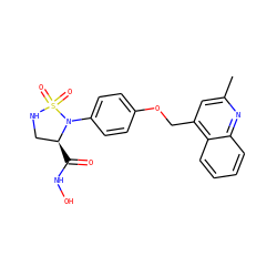 Cc1cc(COc2ccc(N3[C@@H](C(=O)NO)CNS3(=O)=O)cc2)c2ccccc2n1 ZINC000000594559