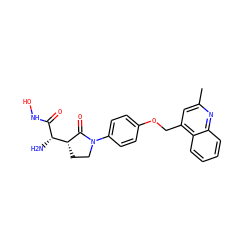 Cc1cc(COc2ccc(N3CC[C@H]([C@H](N)C(=O)NO)C3=O)cc2)c2ccccc2n1 ZINC000013490344