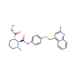 Cc1cc(COc2ccc(NC(=O)[C@@H]3[C@@H](C(=O)NO)CCCN3C)cc2)c2ccccc2n1 ZINC000003817994