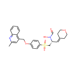 Cc1cc(COc2ccc(S(=O)(=O)C[C@@H](C=C3CCOCC3)N(O)C=O)cc2)c2ccccc2n1 ZINC000003818179