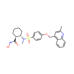 Cc1cc(COc2ccc(S(=O)(=O)N(C)[C@H]3CCCC[C@@H]3C(=O)NO)cc2)c2ccccc2n1 ZINC000036488232