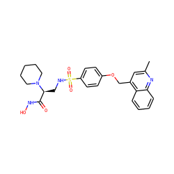 Cc1cc(COc2ccc(S(=O)(=O)NC[C@@H](C(=O)NO)N3CCCCC3)cc2)c2ccccc2n1 ZINC000068248518