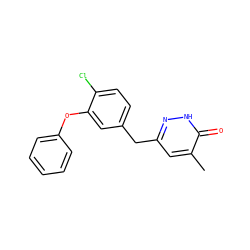 Cc1cc(Cc2ccc(Cl)c(Oc3ccccc3)c2)n[nH]c1=O ZINC000040847269