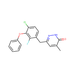 Cc1cc(Cc2ccc(Cl)c(Oc3ccccc3)c2F)n[nH]c1=O ZINC000040918640