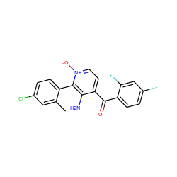 Cc1cc(Cl)ccc1-c1c(N)c(C(=O)c2ccc(F)cc2F)cc[n+]1[O-] ZINC000043010495