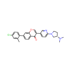 Cc1cc(Cl)ccc1-c1ccc2c(=O)c(-c3ccc(N4CC[C@H](N(C)C)C4)nc3)coc2c1 ZINC000036351572