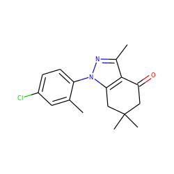 Cc1cc(Cl)ccc1-n1nc(C)c2c1CC(C)(C)CC2=O ZINC000299836065