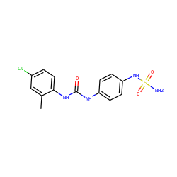 Cc1cc(Cl)ccc1NC(=O)Nc1ccc(NS(N)(=O)=O)cc1 ZINC000095588973