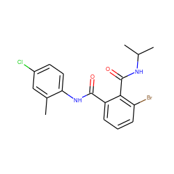 Cc1cc(Cl)ccc1NC(=O)c1cccc(Br)c1C(=O)NC(C)C ZINC000103286687