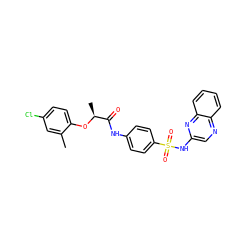 Cc1cc(Cl)ccc1O[C@@H](C)C(=O)Nc1ccc(S(=O)(=O)Nc2cnc3ccccc3n2)cc1 ZINC000000994498