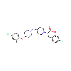 Cc1cc(Cl)ccc1OC1CCN(CC2CCN([C@@H](Cc3ccc(F)cc3)C(=O)O)CC2)CC1 ZINC000095580616