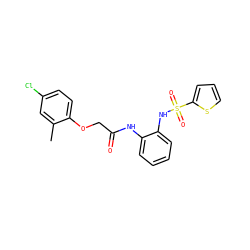 Cc1cc(Cl)ccc1OCC(=O)Nc1ccccc1NS(=O)(=O)c1cccs1 ZINC000013133220