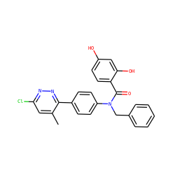 Cc1cc(Cl)nnc1-c1ccc(N(Cc2ccccc2)C(=O)c2ccc(O)cc2O)cc1 ZINC000653664347