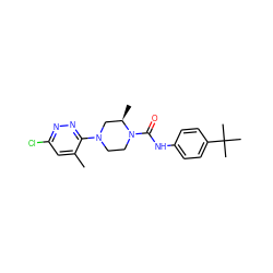 Cc1cc(Cl)nnc1N1CCN(C(=O)Nc2ccc(C(C)(C)C)cc2)[C@H](C)C1 ZINC000028455946