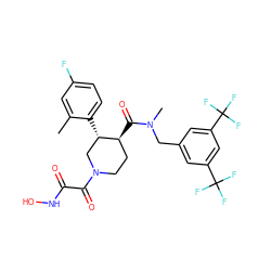 Cc1cc(F)ccc1[C@H]1CN(C(=O)C(=O)NO)CC[C@@H]1C(=O)N(C)Cc1cc(C(F)(F)F)cc(C(F)(F)F)c1 ZINC000073281056