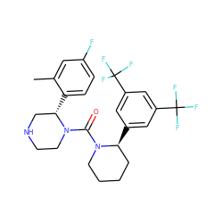 Cc1cc(F)ccc1[C@H]1CNCCN1C(=O)N1CCCC[C@@H]1c1cc(C(F)(F)F)cc(C(F)(F)F)c1 ZINC000045339431