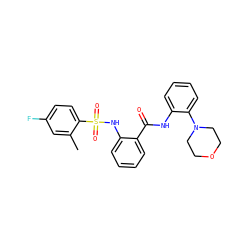 Cc1cc(F)ccc1S(=O)(=O)Nc1ccccc1C(=O)Nc1ccccc1N1CCOCC1 ZINC000006146646