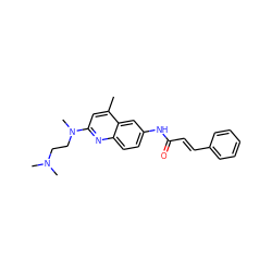 Cc1cc(N(C)CCN(C)C)nc2ccc(NC(=O)/C=C/c3ccccc3)cc12 ZINC000028570293