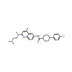 Cc1cc(N(C)CCN(C)C)nc2ccc(NC(=O)C3CCC(c4ccc(Cl)cc4)CC3)cc12 ZINC000028569615