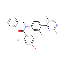 Cc1cc(N(Cc2ccccc2)C(=O)c2ccc(O)cc2O)ccc1-c1nc(Cl)ncc1C ZINC000653765586