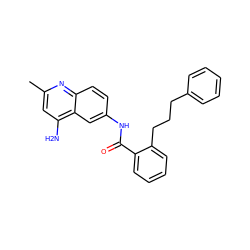 Cc1cc(N)c2cc(NC(=O)c3ccccc3CCCc3ccccc3)ccc2n1 ZINC000013835518