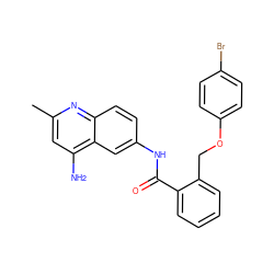 Cc1cc(N)c2cc(NC(=O)c3ccccc3COc3ccc(Br)cc3)ccc2n1 ZINC000013835526