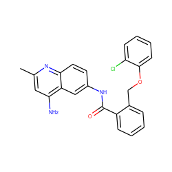 Cc1cc(N)c2cc(NC(=O)c3ccccc3COc3ccccc3Cl)ccc2n1 ZINC000013835529