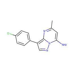 Cc1cc(N)n2ncc(-c3ccc(Cl)cc3)c2n1 ZINC000000208673