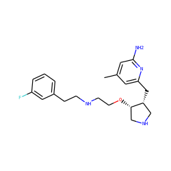 Cc1cc(N)nc(C[C@@H]2CNC[C@@H]2OCCNCCc2cccc(F)c2)c1 ZINC000040977387