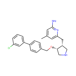 Cc1cc(N)nc(C[C@@H]2CNC[C@@H]2OCc2ccc(-c3cccc(Cl)c3)cc2)c1 ZINC000058582932