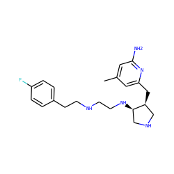 Cc1cc(N)nc(C[C@H]2CNC[C@H]2NCCNCCc2ccc(F)cc2)c1 ZINC000040933969