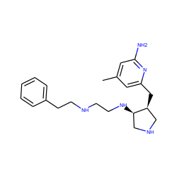 Cc1cc(N)nc(C[C@H]2CNC[C@H]2NCCNCCc2ccccc2)c1 ZINC000040935035