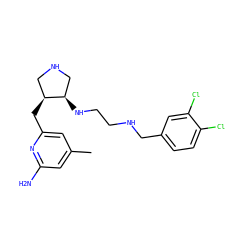 Cc1cc(N)nc(C[C@H]2CNC[C@H]2NCCNCc2ccc(Cl)c(Cl)c2)c1 ZINC000040934712